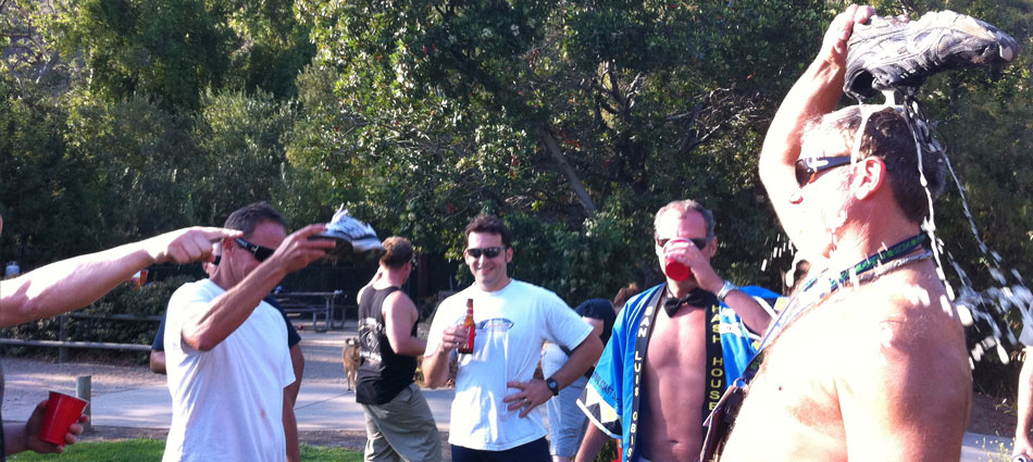 sloh3-110820-Hash200-03 200 Hash Anniversary - Beer in a shoe? Of course - why not?